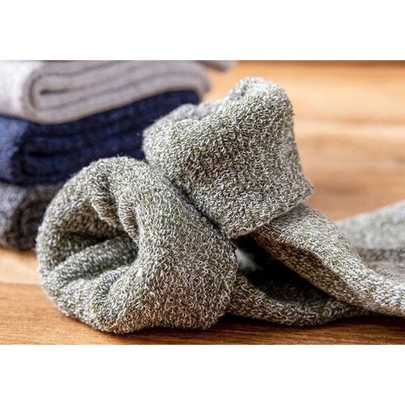 YZKKE 5Pack Womens Q-13 Vintage Winter Soft Warm Thick Cold Knit Wool Crew Sock - Picture 2 of 8